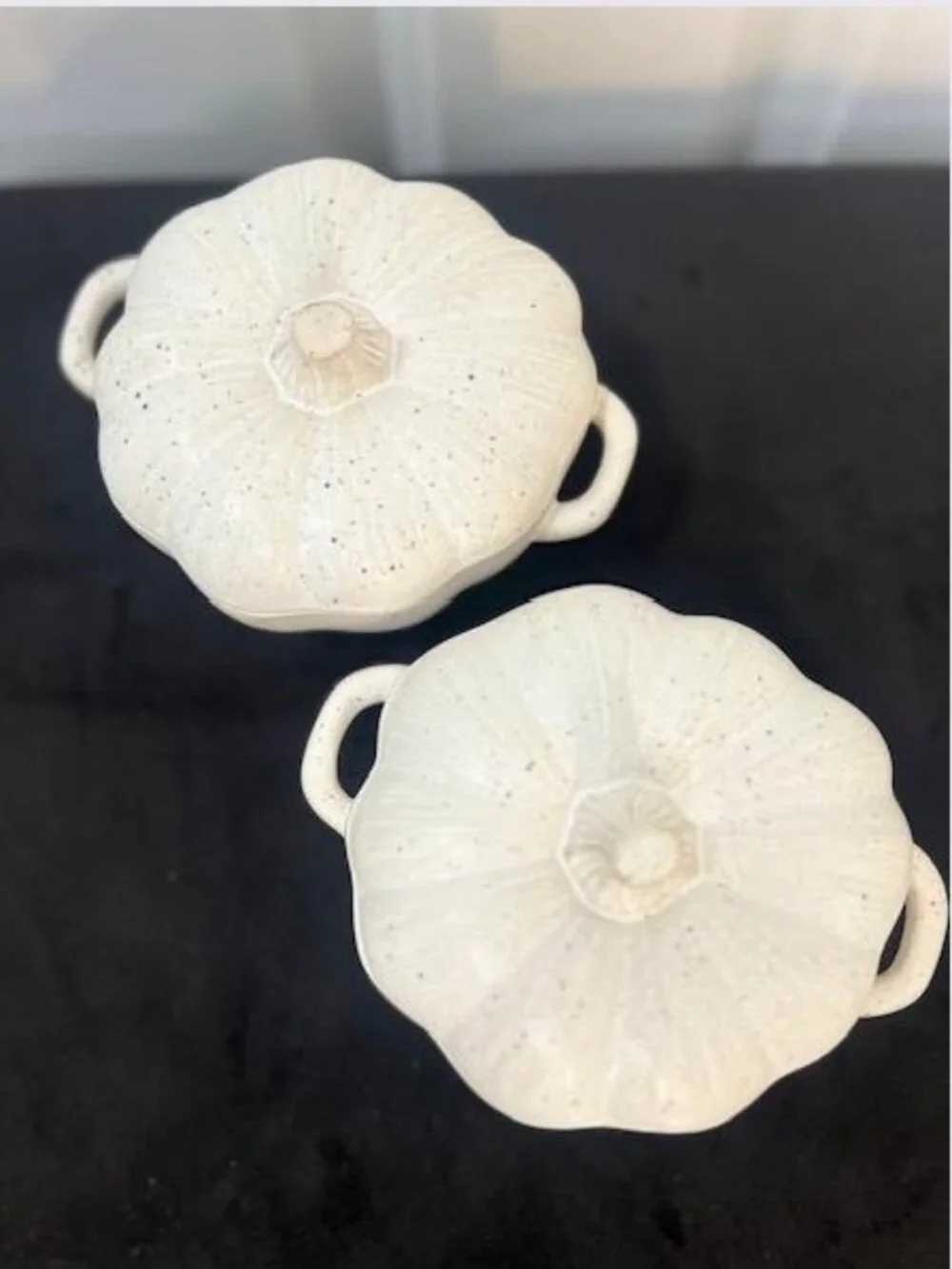 Anthropologie White Speckled Pumpkin Cocotte - Set of 2 - NWOT